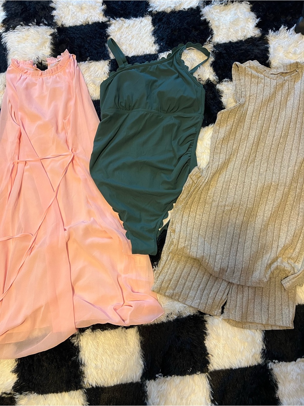 Lot of Maternity Clothes- Dress, Bathing Suit & Pajamas- Small